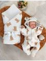 ❤ Мусліновий ромпер з шапочкою, 0-3 міс. Колір - Ведмедик сидячий, білий (#40455320) ✓ Anna Konvert