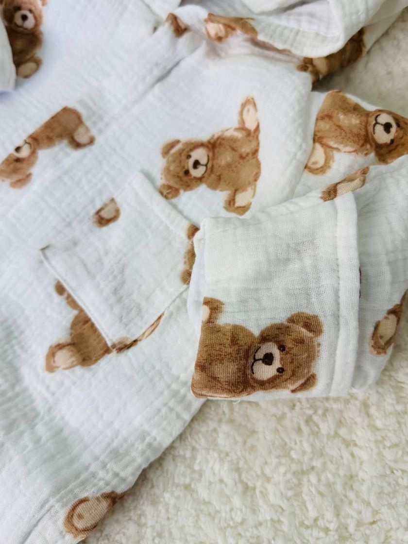 ❤ Мусліновий ромпер з шапочкою, 0-3 міс. Колір - Ведмедик сидячий, білий (#40455320) ✓ Anna Konvert