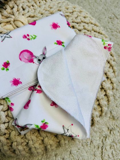 ❤ Пелюшки непромакаючі 100*80см. Принт - Зайчик з кулькою, рожеві квіти (#78264515) ✓ Anna Konvert 2