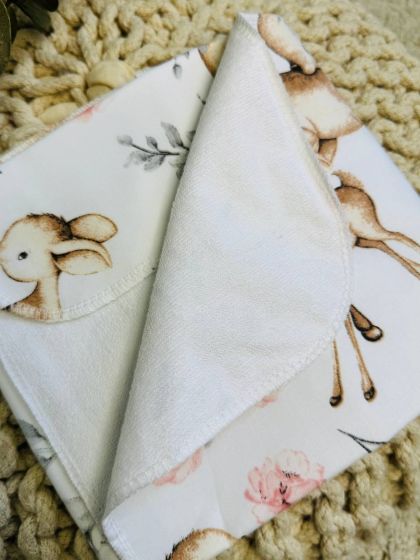 ❤ Пелюшки непромакаючі 80*50см. Принт - Олені Бембі з рожевими квітами (#91164717) ✓ Anna Konvert 2