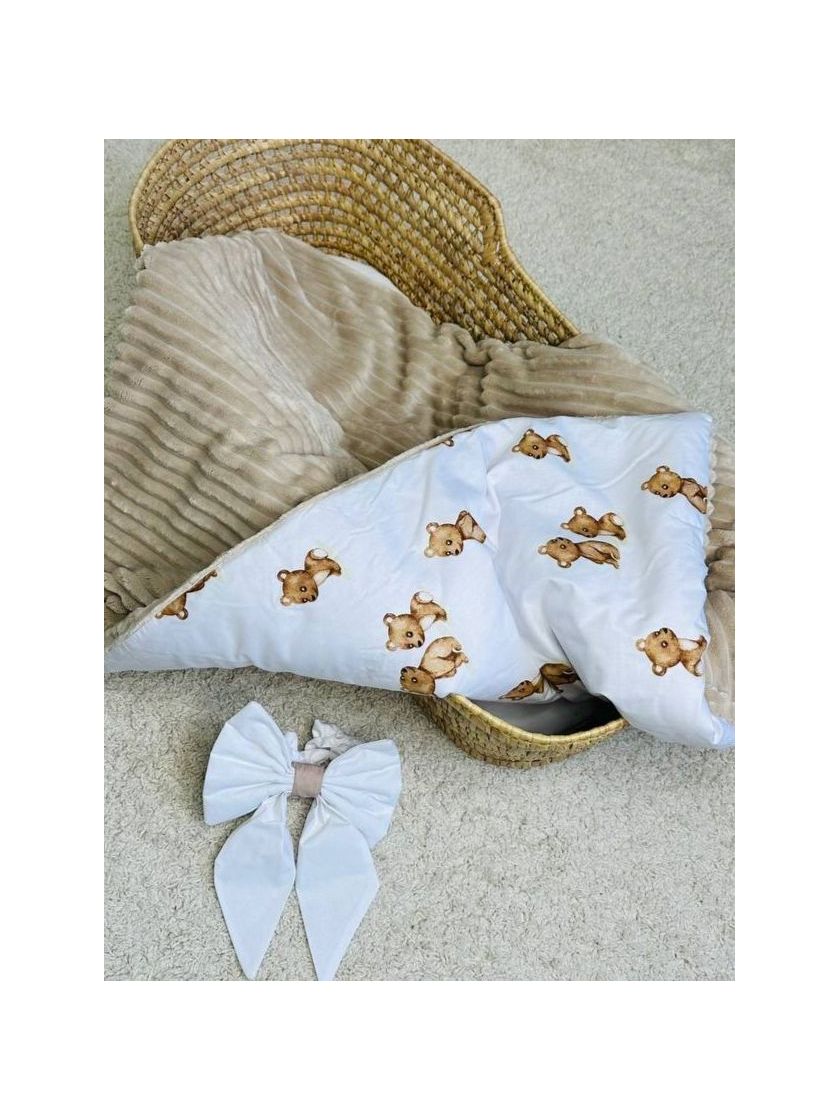 ❤ Конверт-плед на виписку 80 см на 100 см, на блискавці з наповнювачем у чохлі. Принт - Ведмедикі сидячі (#0188) ✓ Anna Konvert