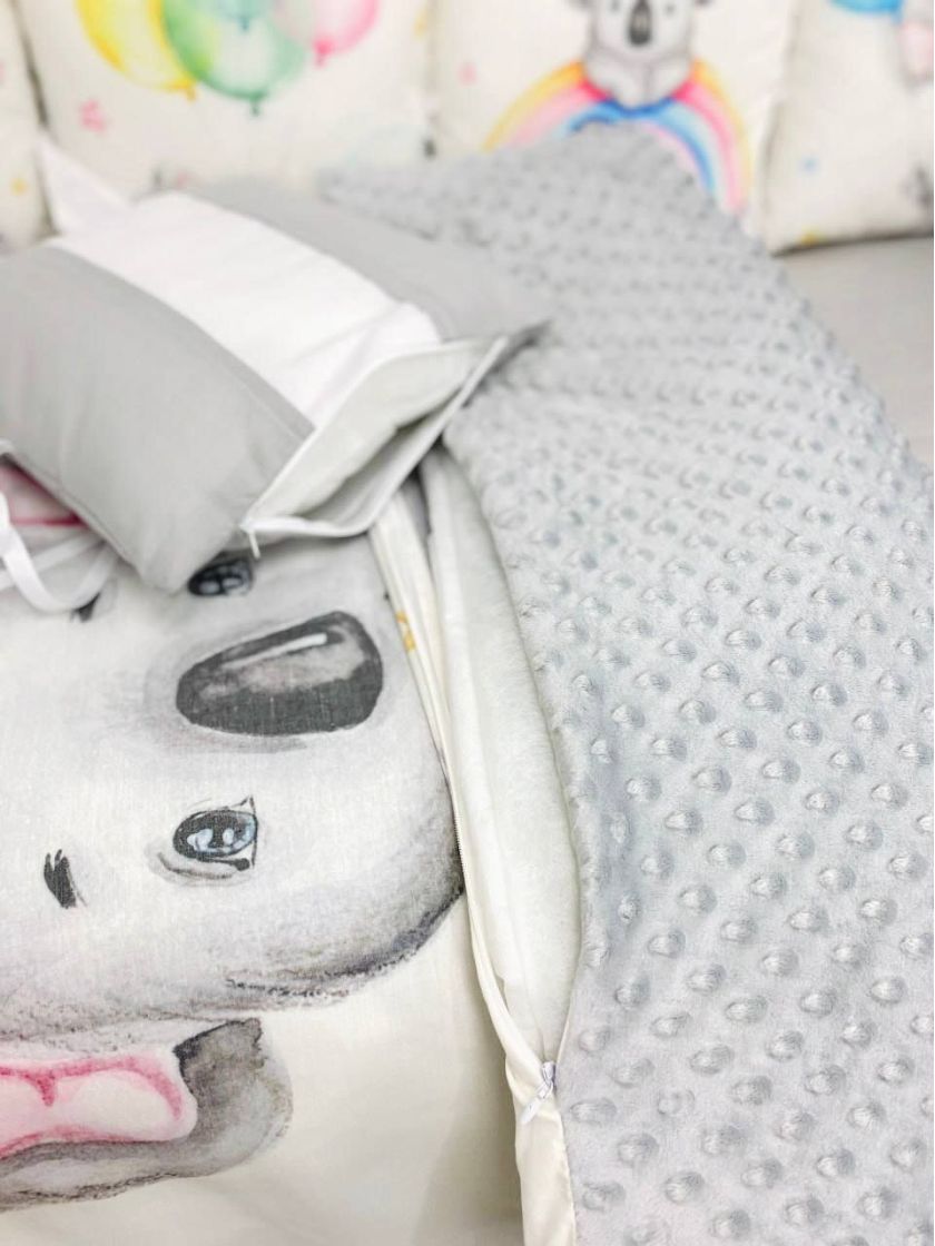 ❤ Набір "Бант" з принтом і косою. Колір - Коала, сіро-білий (#58812481) ✓ Anna Konvert