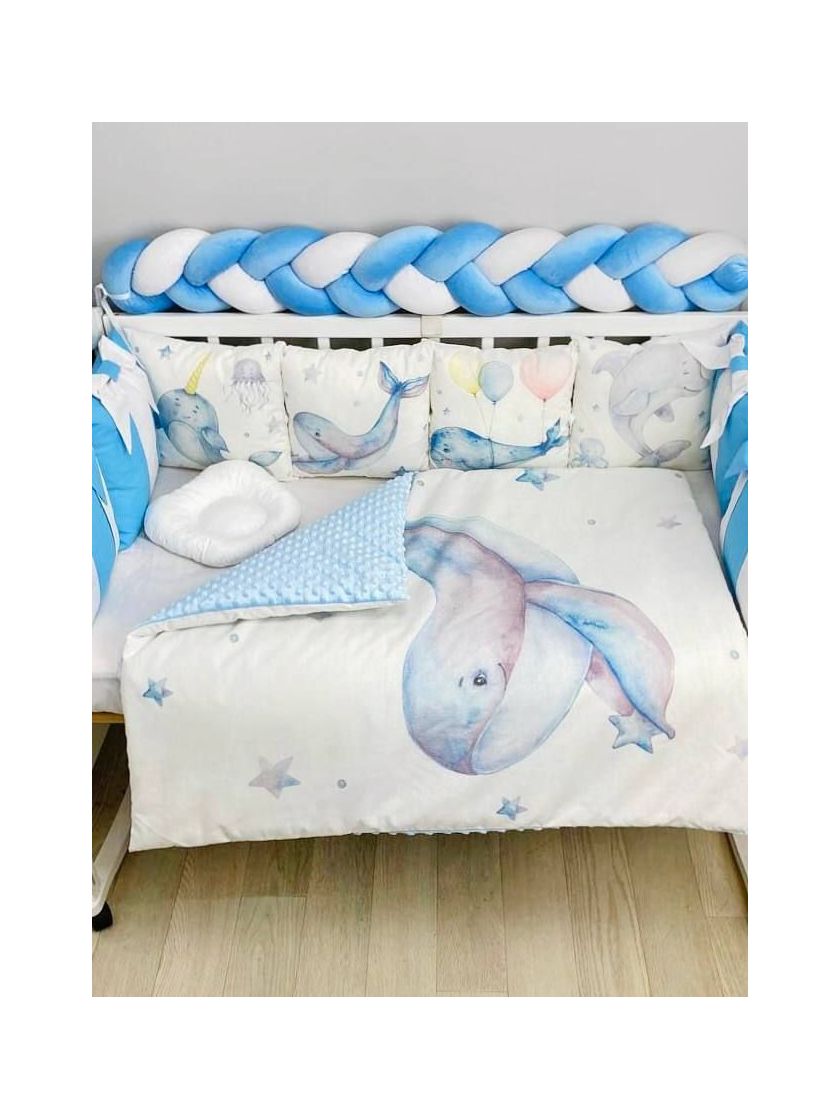 ❤ Набір "Бант" з принтом і косою. Колір - Кит, біло-блакитний (#49575906) ✓ Anna Konvert