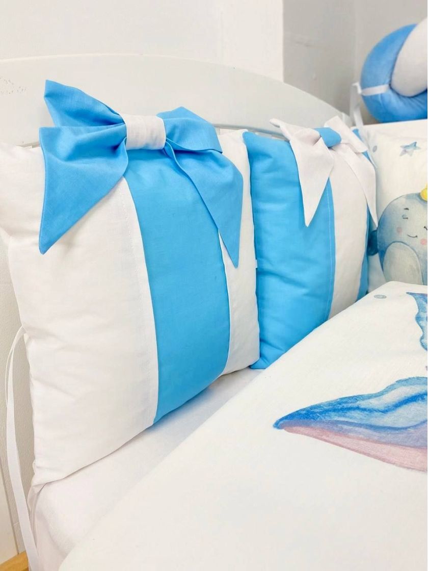 ❤ Набір "Бант" з принтом і косою. Колір - Кит, біло-блакитний (#49575906) ✓ Anna Konvert