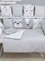 ❤ Набір "Хмаринка" зі звірятами. Принт - Сіро-білий в зірочку. Тип - Подушки (#98213052) ✓ Anna Konvert