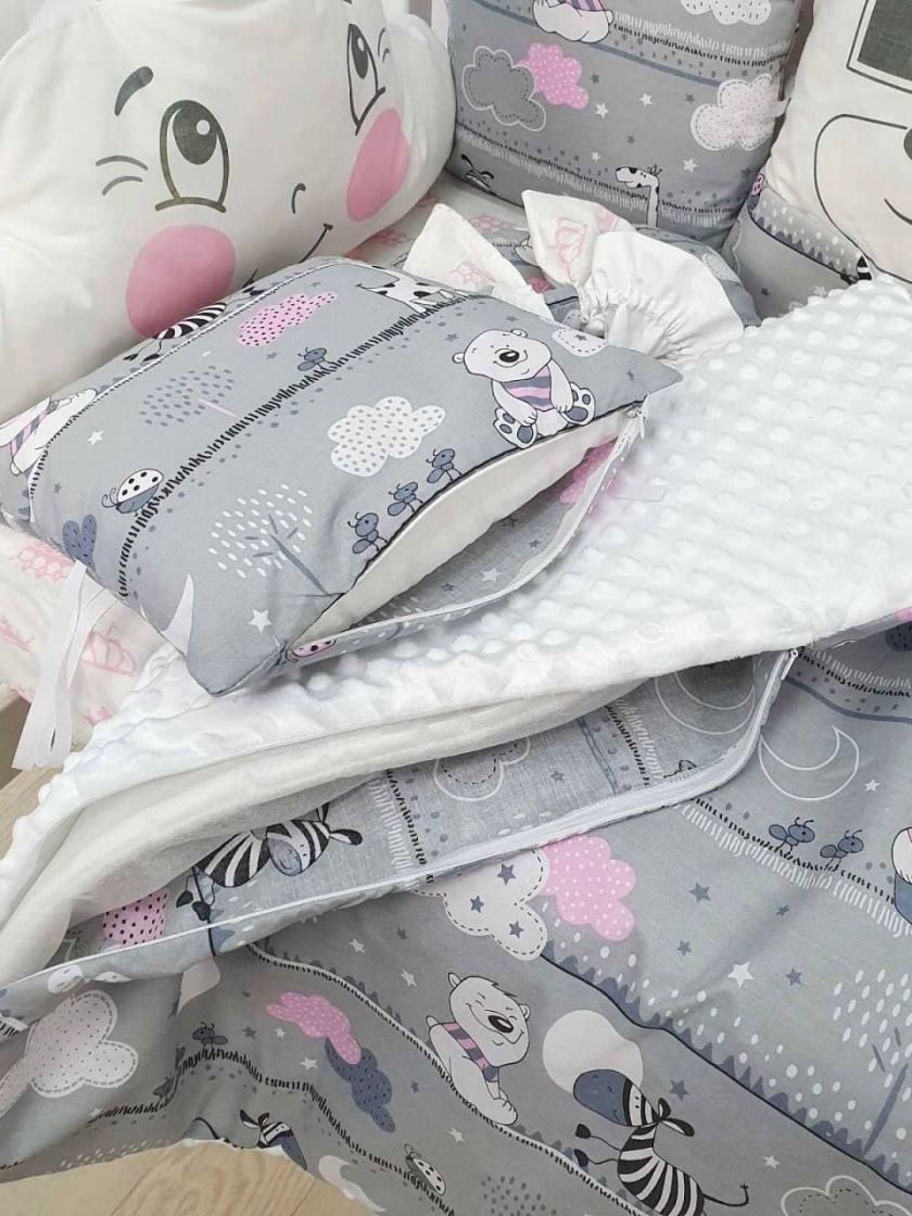 ❤ Набір "Хмаринка" зі звірятами. Принт - Рожево-сірий. Тип - Подушки (#80239658) ✓ Anna Konvert