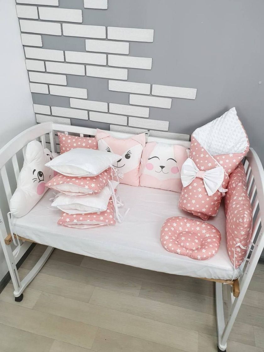 ❤ Набір "Хмаринка" зі звірятами. Принт - Кораловий в зірочку. Тип - Подушки (#83903368) ✓ Anna Konvert