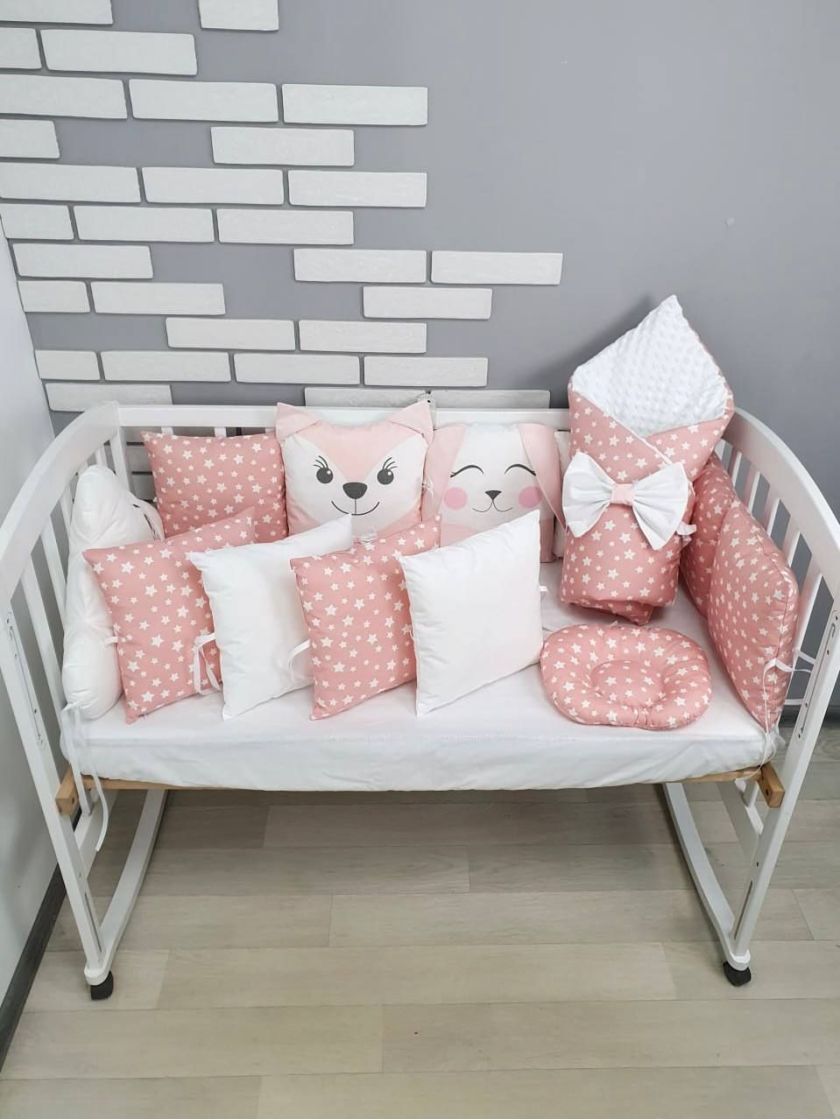 ❤ Набір "Хмаринка" зі звірятами. Принт - Кораловий в зірочку. Тип - Подушки (#83903368) ✓ Anna Konvert