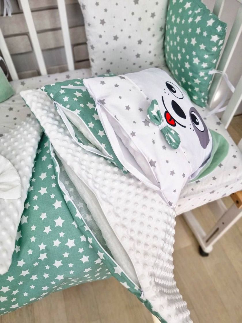 ❤ Набір "Хмаринка" зі звірятами. Принт - Зелений з зірочками. Тип - Подушки (#6728356) ✓ Anna Konvert