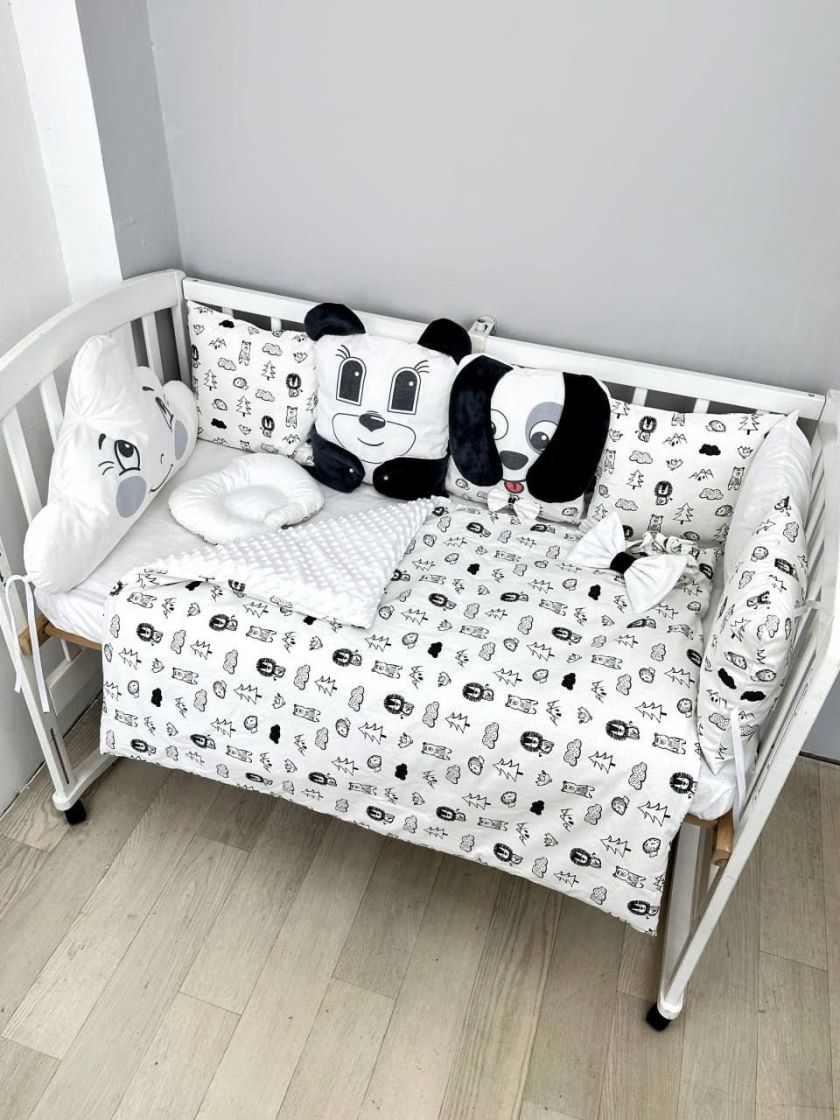 ❤ Набір "Хмаринка" зі звірятами. Принт - Чорно-білий контур. Тип - З косою (#45593421) ✓ Anna Konvert