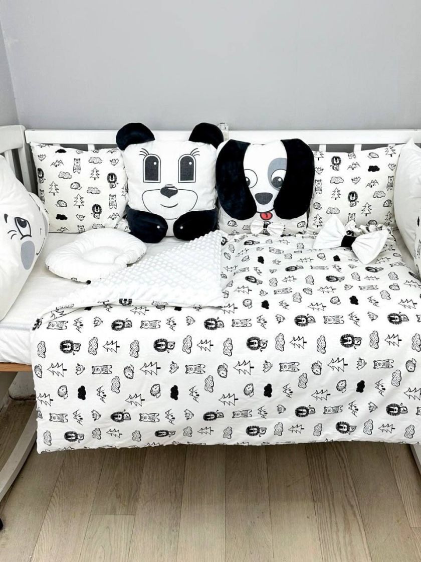 ❤ Набір "Хмаринка" зі звірятами. Принт - Чорно-білий контур. Тип - З косою (#45593421) ✓ Anna Konvert