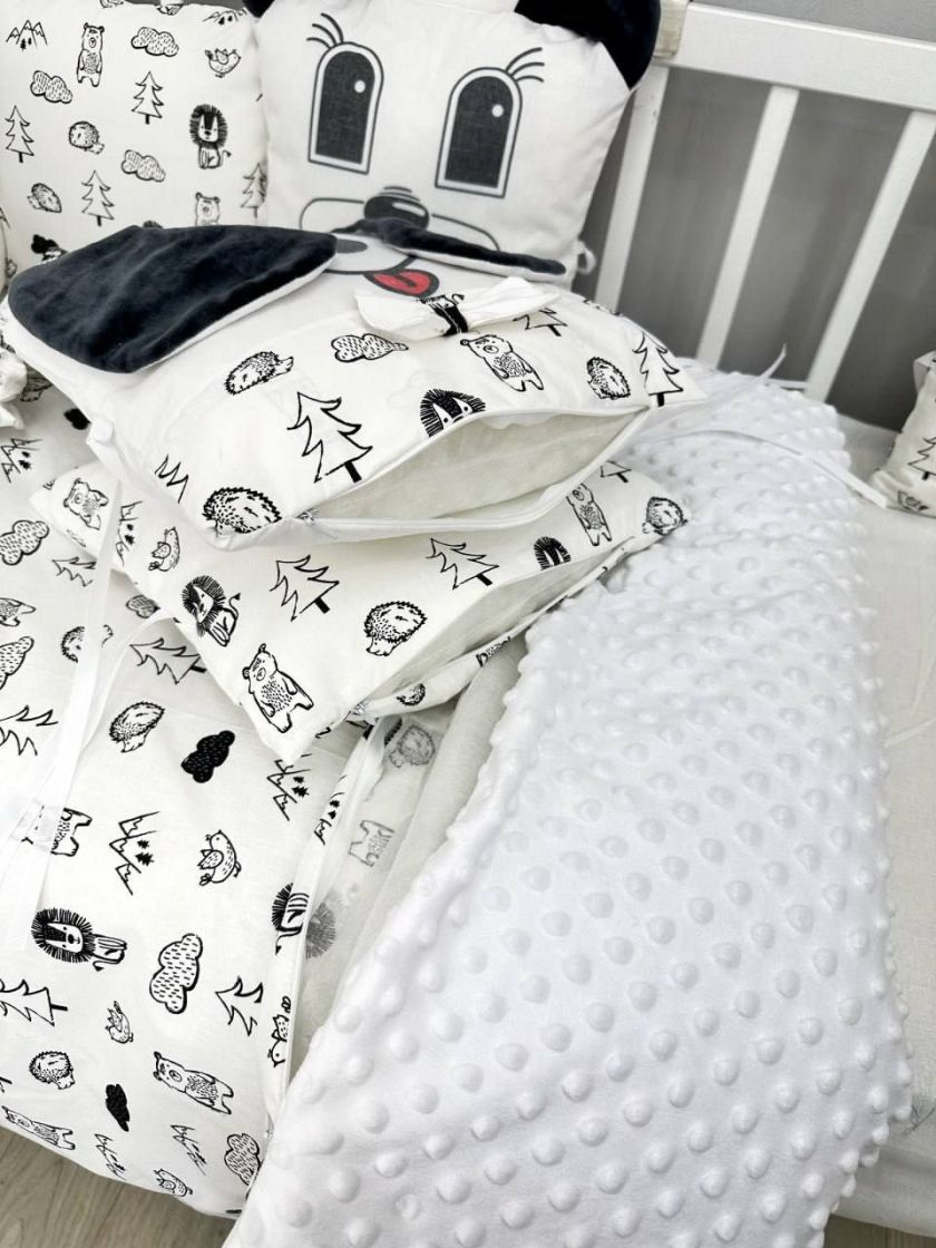 ❤ Набір "Хмаринка" зі звірятами. Принт - Чорно-білий контур. Тип - З косою (#45593421) ✓ Anna Konvert