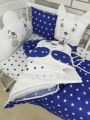 ❤ Набір "Хмаринка" зі звірятами. Принт - Синій із зірочками. Тип - З косою (#88496428) ✓ Anna Konvert
