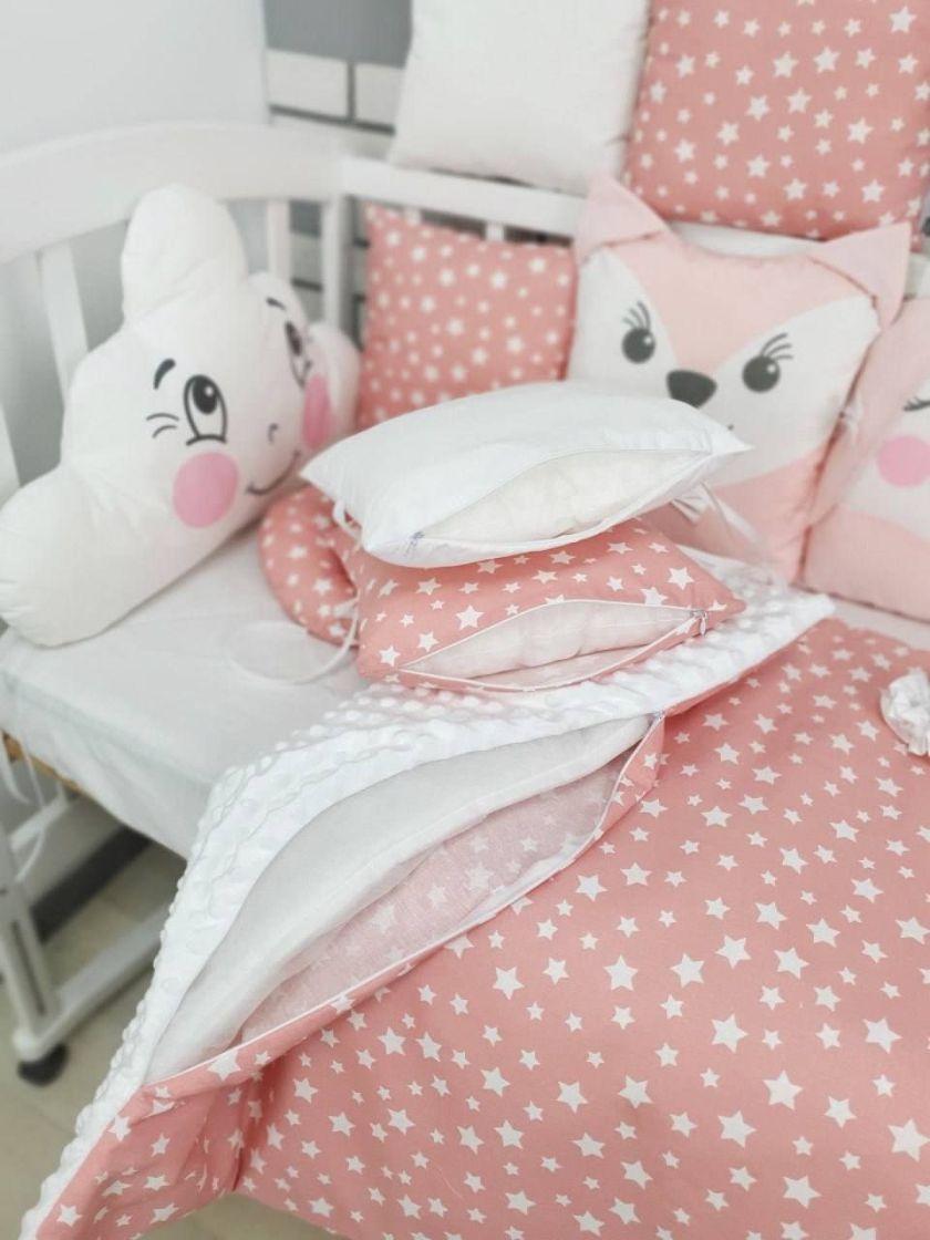 ❤ Набір "Хмаринка" зі звірятами. Принт - Кораловий в зірочку. Тип - З косою (#51528501) ✓ Anna Konvert