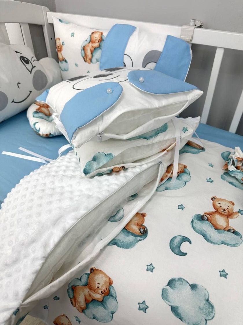 ❤ Набір "Хмаринка" зі звірятами. Принт - Блакитний з ведмедиками на хмарці. Тип - З косою (#14445517) ✓ Anna Konvert