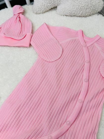 ❤ Чоловічок з шапочкою "Бархат" смужка. Колір - Рожевий. Розмір - 56см (#77179577) ✓ Anna Konvert 2