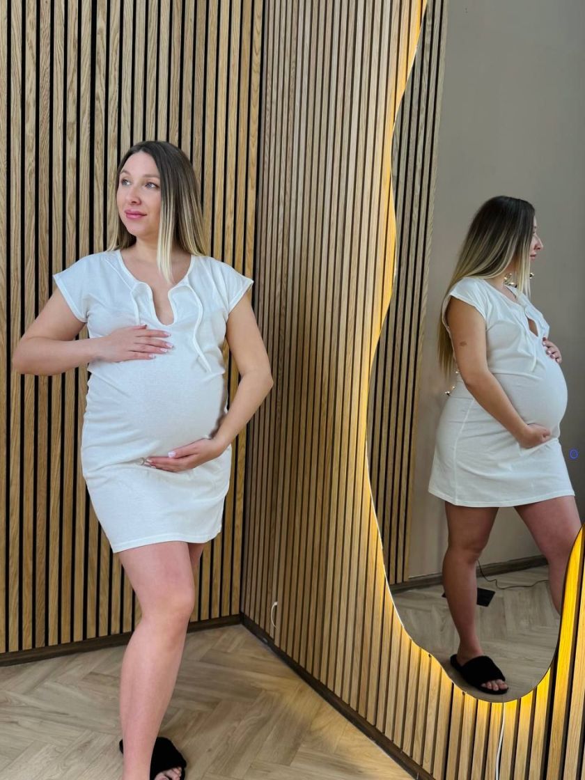 ❤ Сорочка на пологи бавовняна. Колір - Білий. Розмір - 46-48 (#72636386) ✓ Anna Konvert