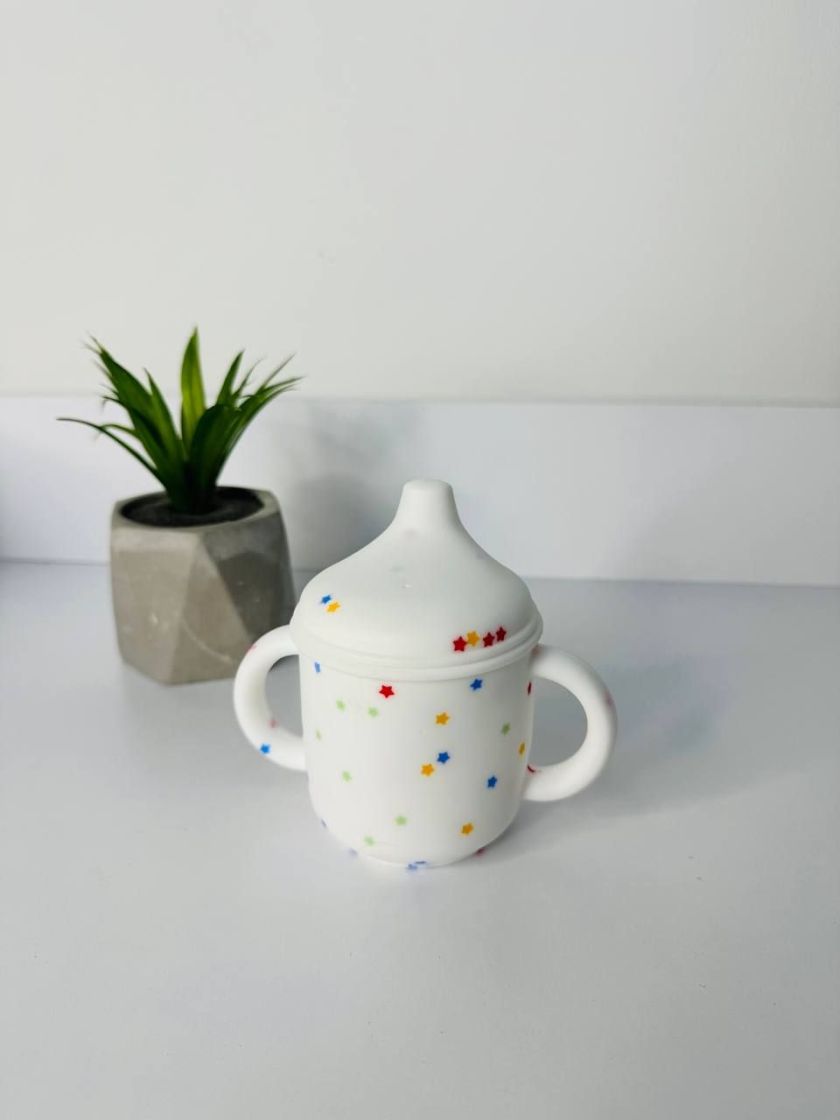 ❤ Силіконовий поїльник з ручками та кришкою з носиком. Колір - White (#94804168) ✓ Anna Konvert