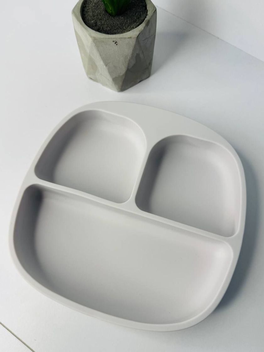 ❤ Тарілка з секціями, силіконова, на присосці. Колір - Haze (#63936230) ✓ Anna Konvert