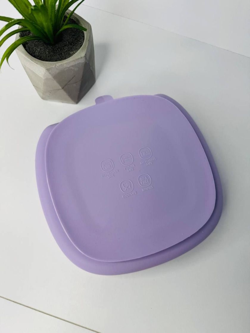 ❤ Тарілка з секціями, силіконова, на присосці. Колір - Lilac (#9520971) ✓ Anna Konvert