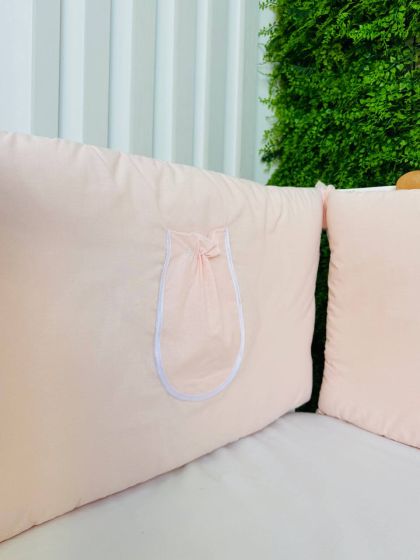 ❤ Бортики-суцільні на 4 боки ліжка, на завʼязках. Принт - Персиковий однотон (#55854308) ✓ Anna Konvert 2