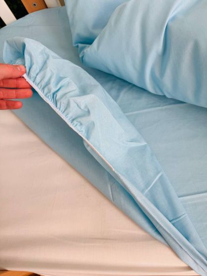 ❤ Змінна дитяча постіль, розмір підковдри 140 см на 110 см. Принт - Блакитний однотон (#61441195) ✓ Anna Konvert 2