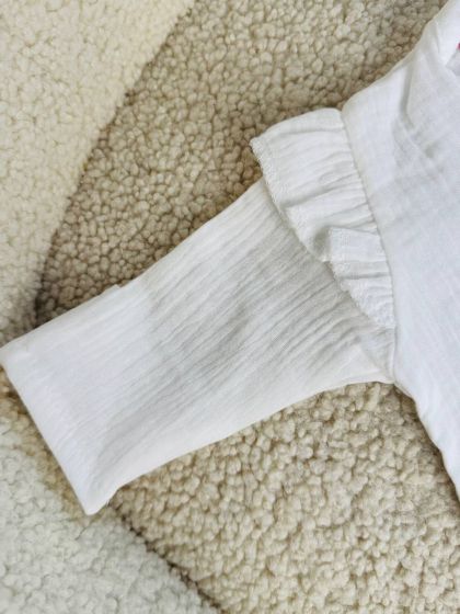 ❤ Мусліновий чоловічок з шапочкою. Принт - Молочний з рюшами. Розмір - 56-62см (#41578783) ✓ Anna Konvert 2