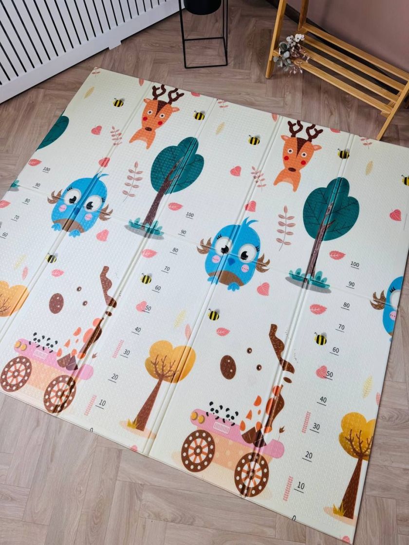 ❤ Килимок ігровий (ТЕРМО) 2-х сторонній EVA в сумці 180х200х0.8см. Принт - Пташки/ танцюючі ведмеді (#24542928) ✓ Anna Konvert