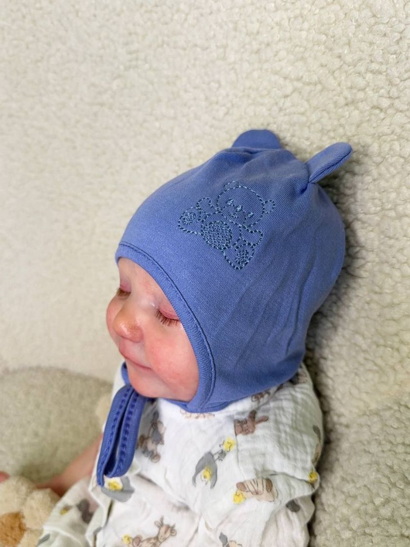 ❤ Шапочка з зав'язками, 0-3міс. Колір - Фіолетовий. Матеріал - Інтерлок (#85780357) ✓ Anna Konvert