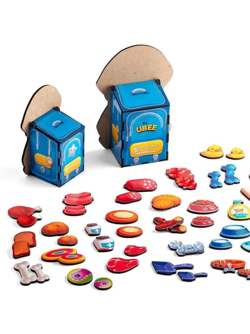 ❤ Дерев'яний пазл-сортер "Нагодуй собачок" Розвиваюча гра для дітей (#ПСФ113) ✓ Anna Konvert