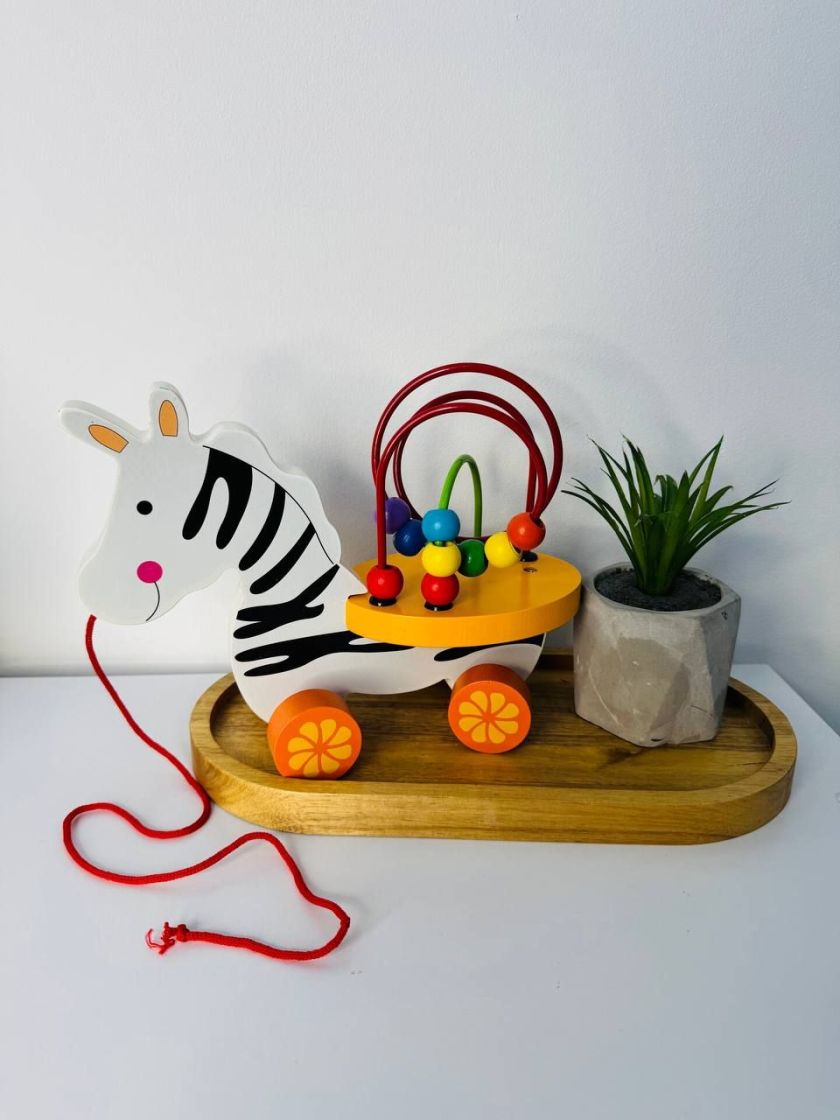 ❤ Каталка C 65619 (30) 2 види, дерев’яна, пальчиковий лабіринт, мотузок, в коробці (#65619) ✓ Anna Konvert