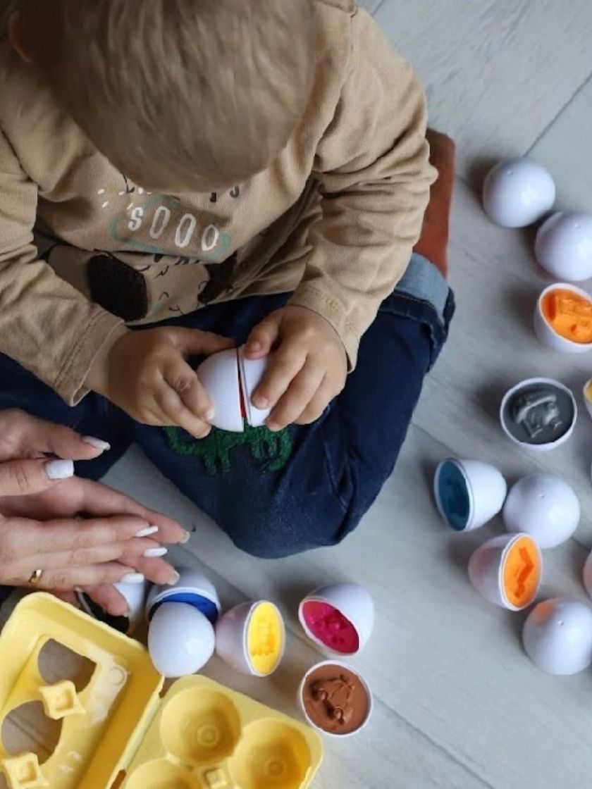 ❤ Гра Монтессорі, Яєчний лоток, 12 штук в коробці. Тип - Транспорт (#59293-1) ✓ Anna Konvert