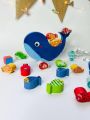❤ Дерев'яна розвиваюча гра-балансир "Тварини океану" (18 ігрових фігур, гральний кубик) С 62737 (#62737) ✓ Anna Konvert