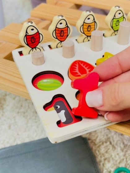 ❤ Логічна дерев’яна дошка Магнітна риболовля, сортер, цифри, продукти (#С67016) ✓ Anna Konvert 2