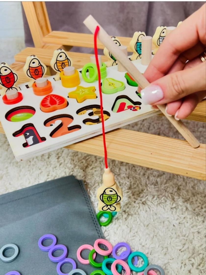 ❤ Логічна дерев’яна дошка Магнітна риболовля, сортер, цифри, продукти (#С67016) ✓ Anna Konvert