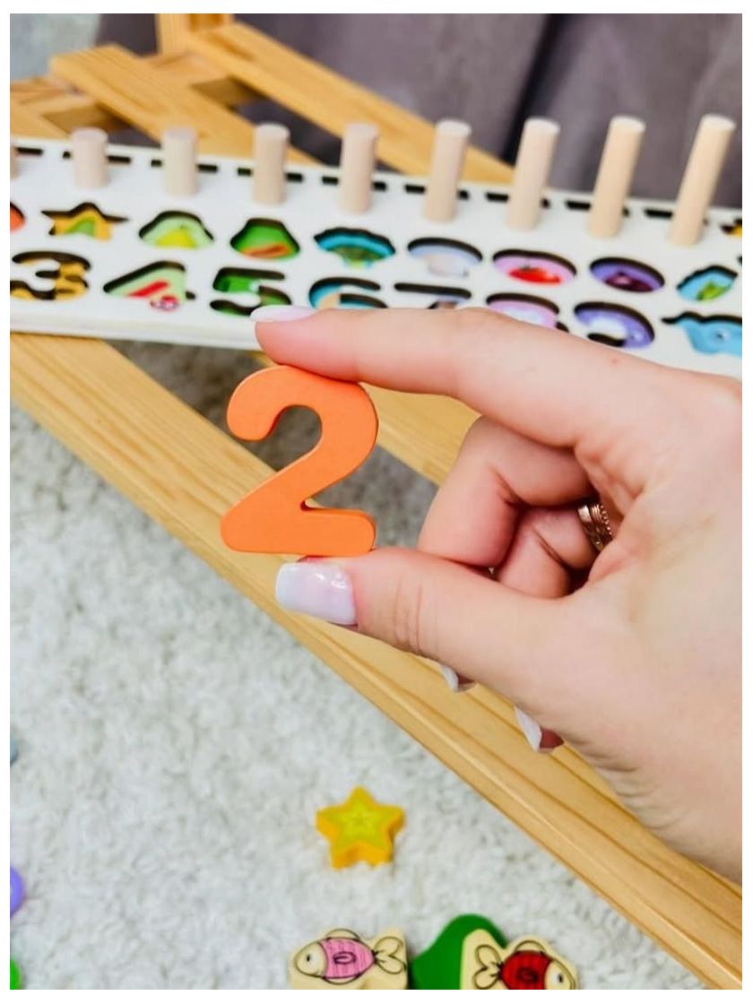 ❤ Логічна дерев’яна дошка Магнітна риболовля, сортер, цифри, продукти (#С67016) ✓ Anna Konvert