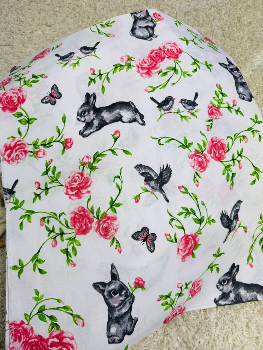 ❤ Пелюшки Ситцеві 85 см на 105 см. Принт - Зайці темні в трояндах (#42191425) ✓ Anna Konvert