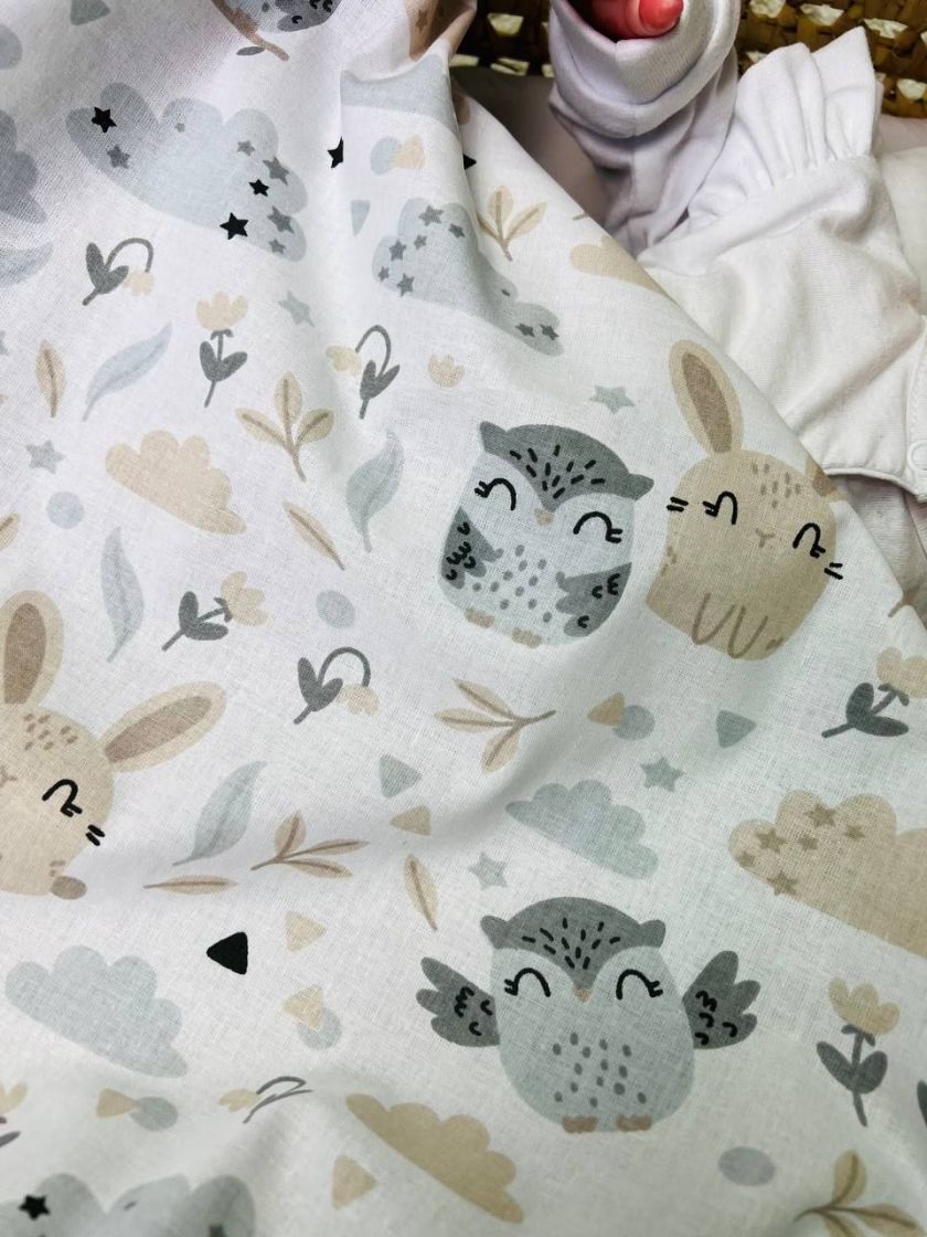 ❤ Плед в пологовий, мінкі плюш, без утеплювача, 100см на 80см. Колір, принт - Плюш смужка сірий, совенята (#21816225) ✓ Anna Kon