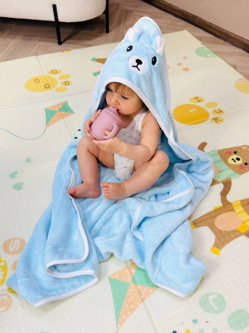 ❤ Рушник-кутик, 110 см на 110 см, до 10 років, бавовна 60%. Колір - Миша блакитний (#46098225) ✓ Anna Konvert