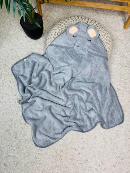 ❤ Рушник-кутик дитячий, 80*80 см. Колір - Сірий, слоненя (#66700480) ✓ Anna Konvert 2