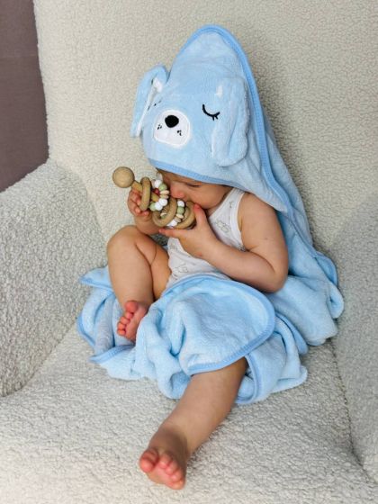 ❤ Рушник-кутик дитячий, 80*80 см. Колір - Блакитний, песик (#58273352) ✓ Anna Konvert 2