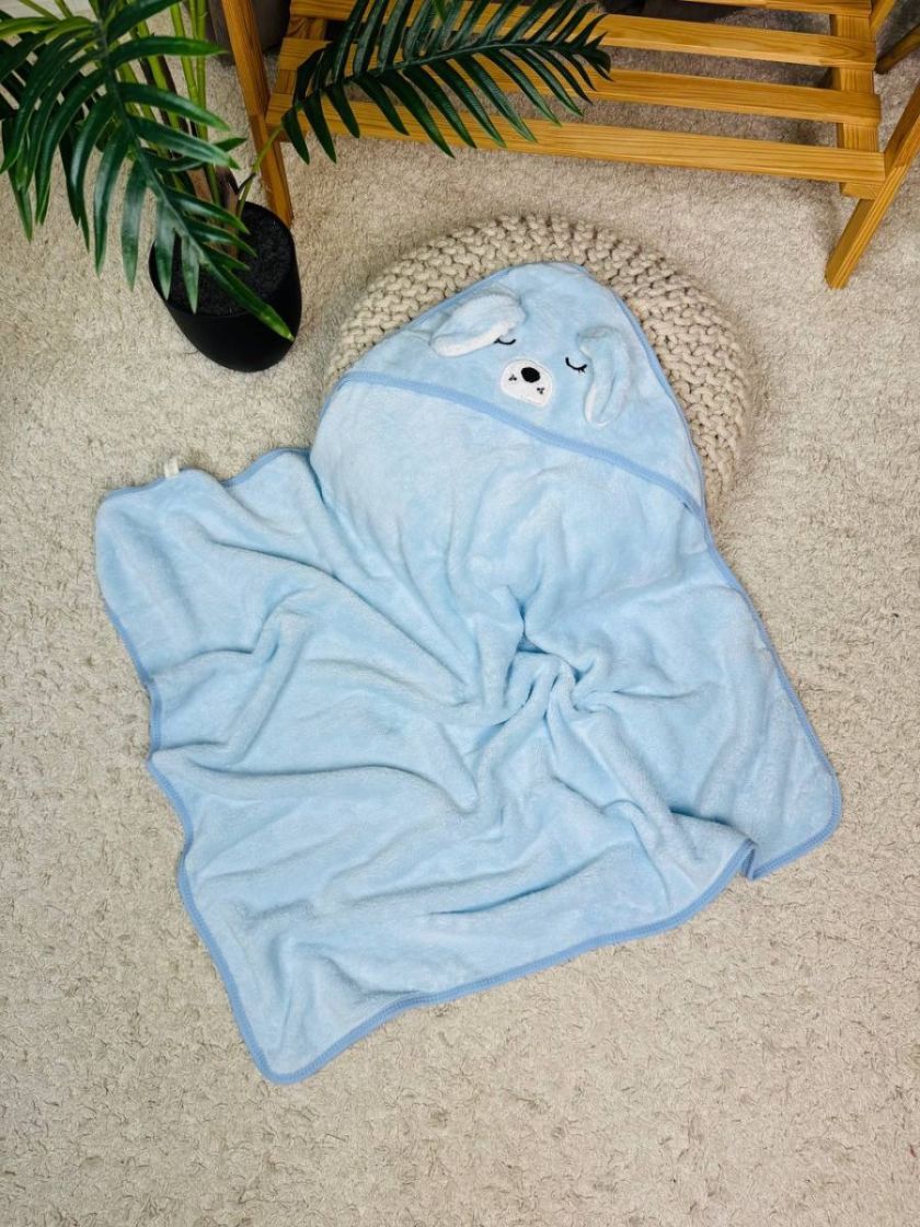 ❤ Рушник-кутик дитячий, 80*80 см. Колір - Блакитний, песик (#58273352) ✓ Anna Konvert