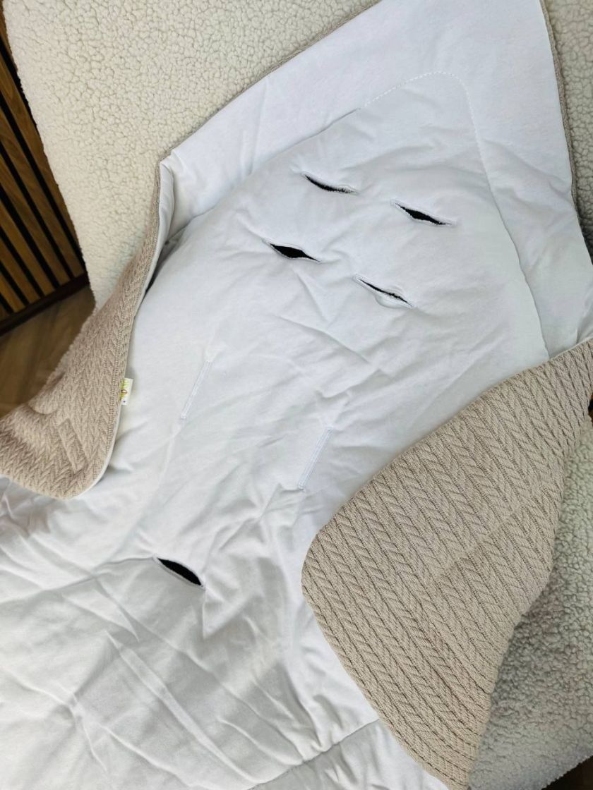 ❤ Конверт-плед на виписку у автокрісло, косичка 80*80. Колір - Бежевий (#97305370) ✓ Anna Konvert