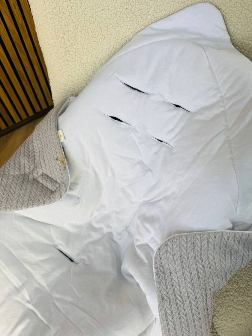 ❤ Конверт-плед на виписку у автокрісло, косичка 80*80. Колір - Сірий (#14819632) ✓ Anna Konvert