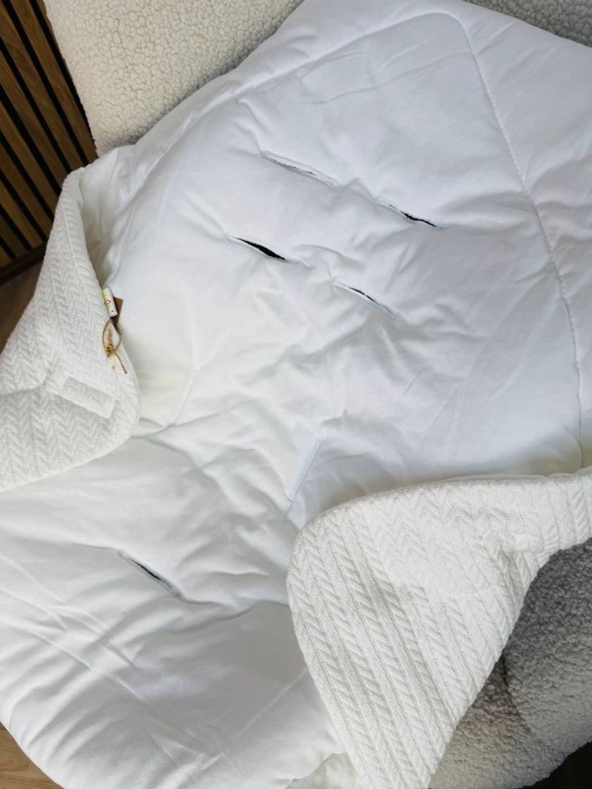 ❤ Конверт-плед на виписку у автокрісло, косичка 80*80. Колір - Молочний (#87271236) ✓ Anna Konvert