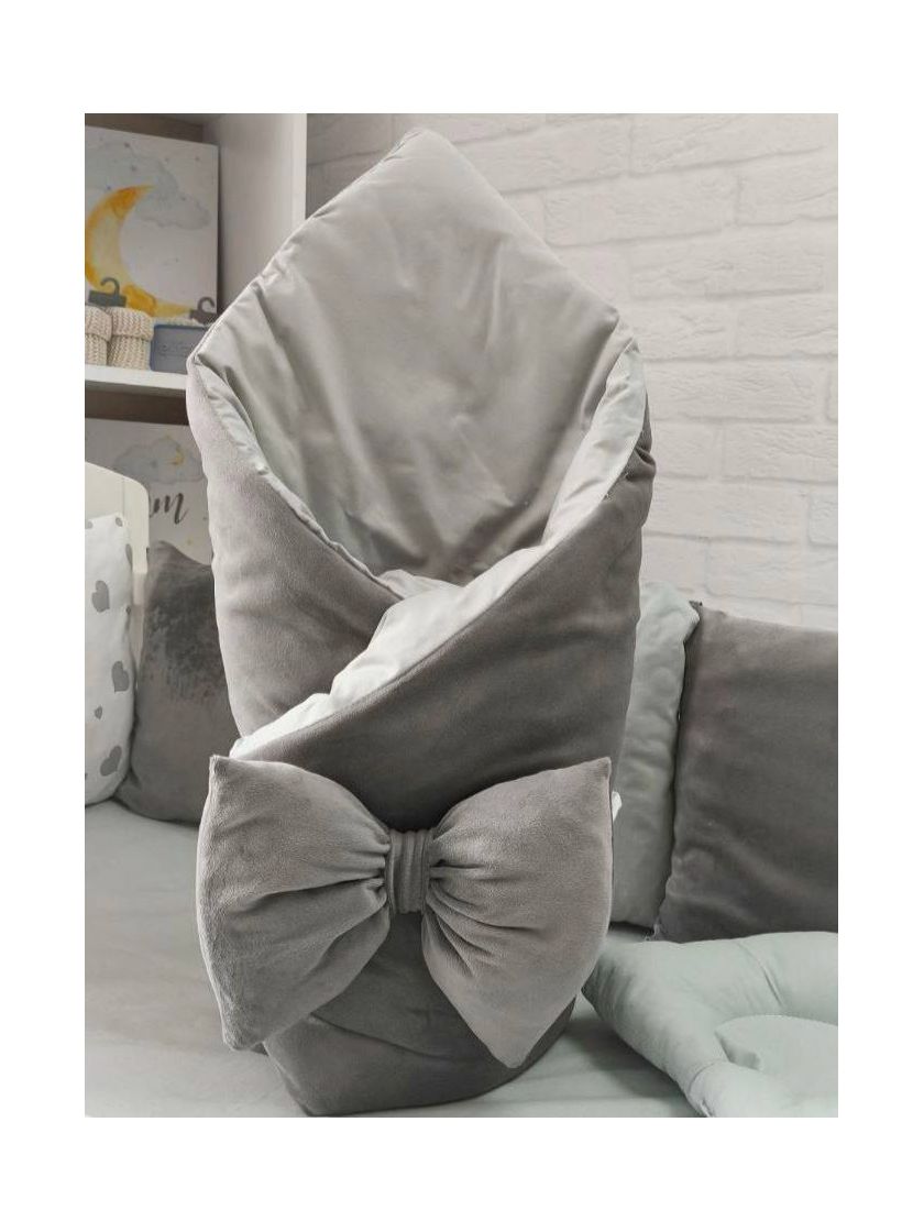 ❤ Набір на 3 боки велюр Elliz. Колір - Сірий з сірими серцями (#84696018) ✓ Anna Konvert