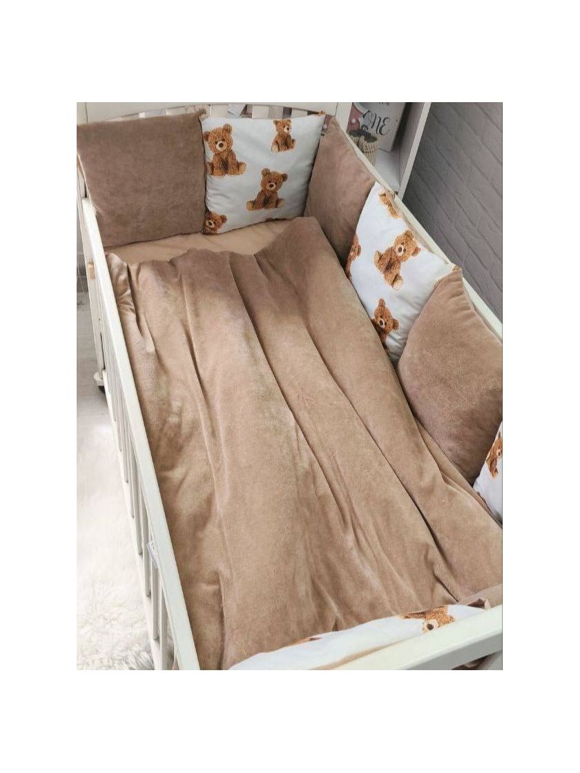 ❤ Набір на 3 боки велюр Elliz. Колір - Коричневий з ведмедиком тедді (#79866875) ✓ Anna Konvert