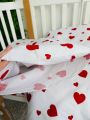 ❤ Змінна дитяча постіль, розмір підковдри 140 см на 110 см. Принт - Серця червоні великі на білому (#80842509) ✓ Anna Konvert
