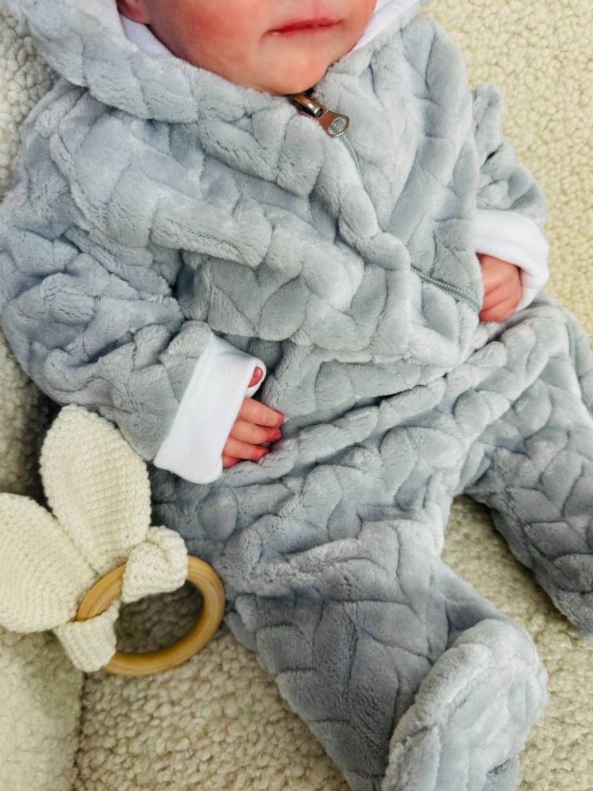 ❤ Ромпер плюш косичка, косий розріз. Колір - Сірий. Розмір - 62 (#8717509) ✓ Anna Konvert