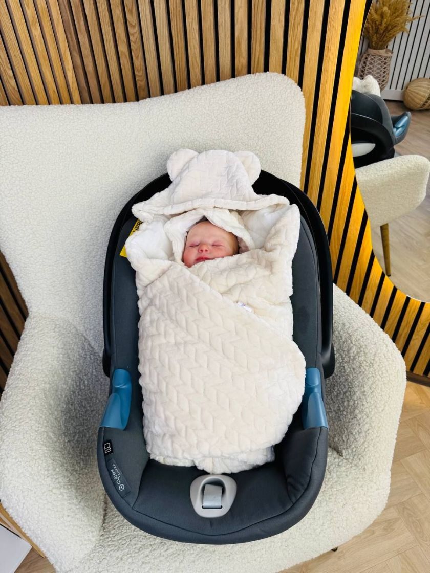 ❤ Конверт-плед на виписку у автокрісло, плюш 80*80. Колір - Молочний (#12452369) ✓ Anna Konvert